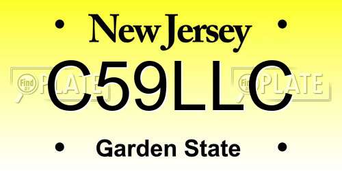 C59LLC New Jersey License Plate