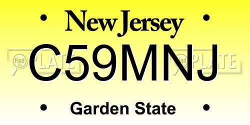 C59MNJ New Jersey License Plate