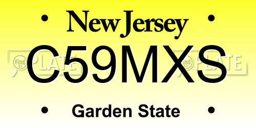 C59MXS New Jersey License Plate