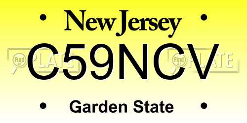 C59NCV New Jersey License Plate