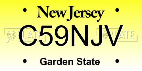 C59NJV New Jersey License Plate