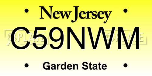 C59NWM New Jersey License Plate