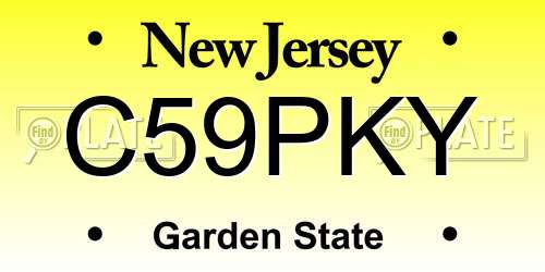 C59PKY New Jersey License Plate