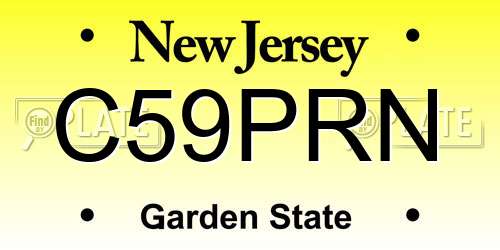 C59PRN New Jersey License Plate