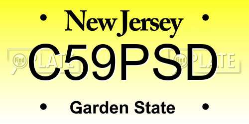 C59PSD New Jersey License Plate