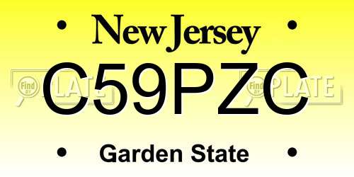 C59PZC New Jersey License Plate