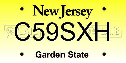 C59SXH New Jersey License Plate