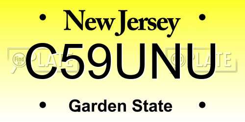 C59UNU New Jersey License Plate