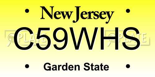 C59WHS New Jersey License Plate