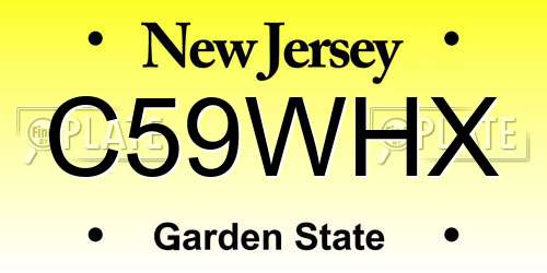 C59WHX New Jersey License Plate
