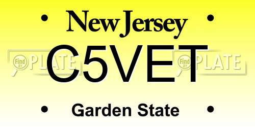 C5VET New Jersey License Plate