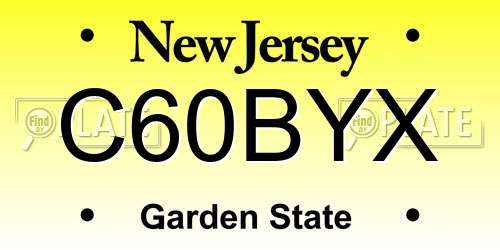 C60BYX New Jersey License Plate