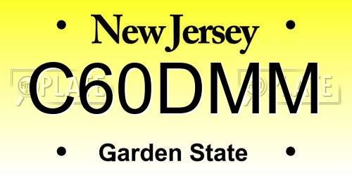 C60DMM New Jersey License Plate