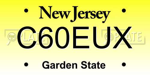C60EUX New Jersey License Plate