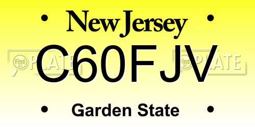 C60FJV New Jersey License Plate