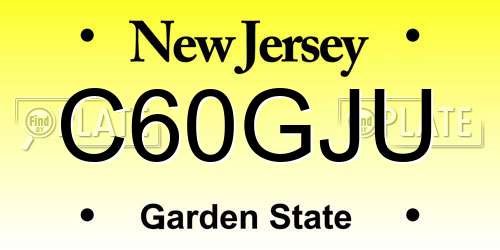 C60GJU New Jersey License Plate