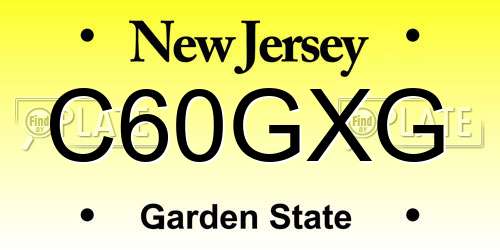 C60GXG New Jersey License Plate