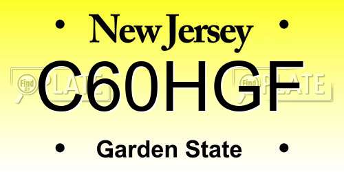C60HGF New Jersey License Plate