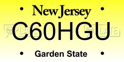 C60HGU New Jersey License Plate