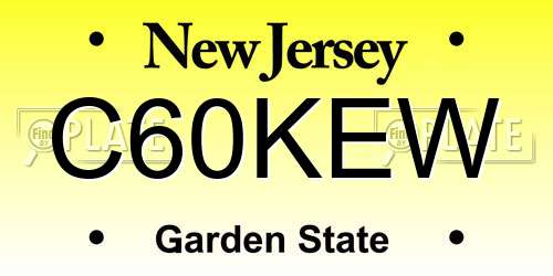 C60KEW New Jersey License Plate