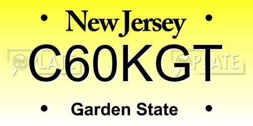 C60KGT New Jersey License Plate