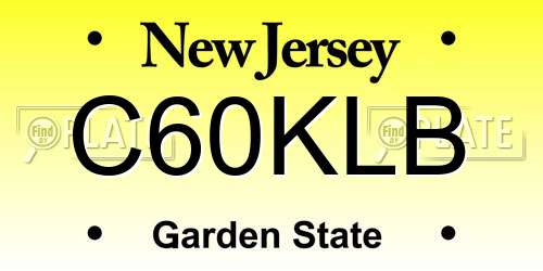 C60KLB New Jersey License Plate