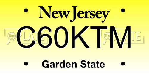 C60KTM New Jersey License Plate