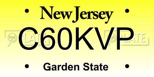 C60KVP New Jersey License Plate