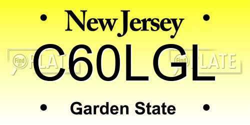 C60LGL New Jersey License Plate