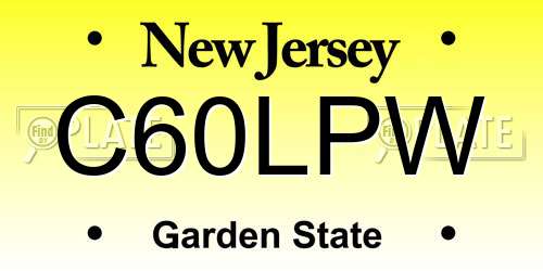 C60LPW New Jersey License Plate