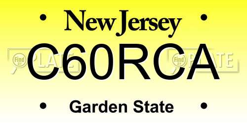 C60RCA New Jersey License Plate