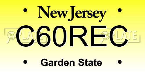 C60REC New Jersey License Plate