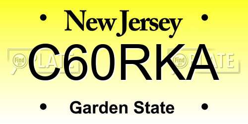 C60RKA New Jersey License Plate