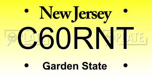 C60RNT New Jersey License Plate