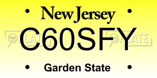 C60SFY New Jersey License Plate