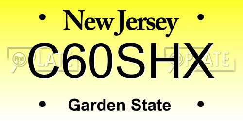 C60SHX New Jersey License Plate