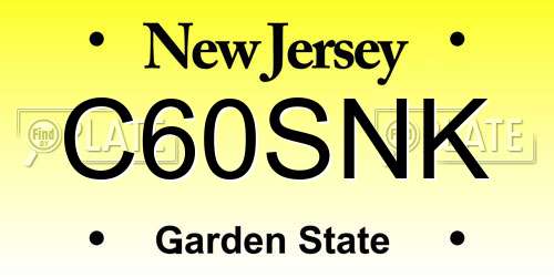 C60SNK New Jersey License Plate