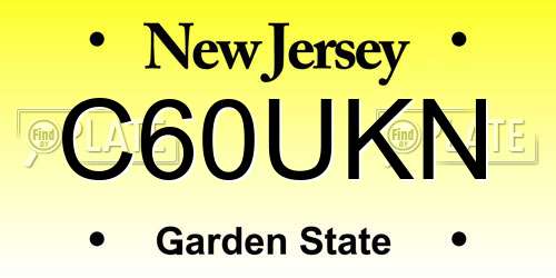C60UKN New Jersey License Plate