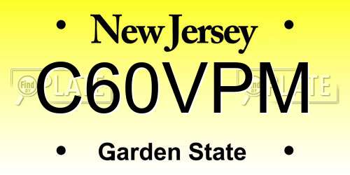 C60VPM New Jersey License Plate