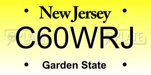 C60WRJ New Jersey License Plate