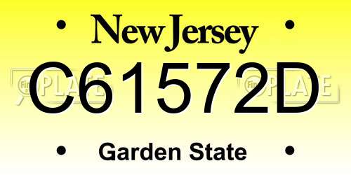 C61572D New Jersey License Plate