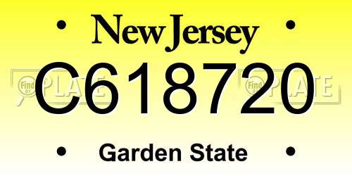 C618720 New Jersey License Plate