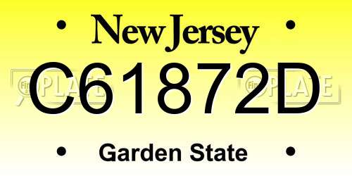 C61872D New Jersey License Plate