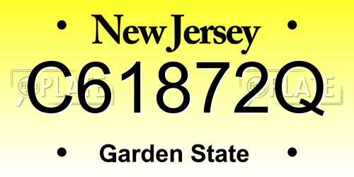 C61872Q New Jersey License Plate