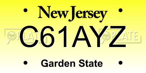 C61AYZ New Jersey License Plate