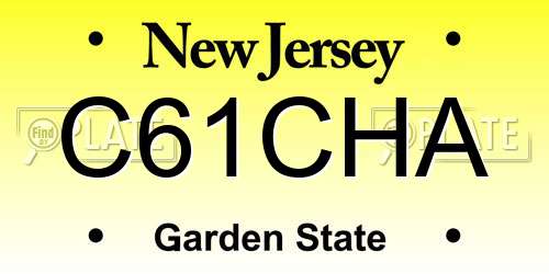 C61CHA New Jersey License Plate