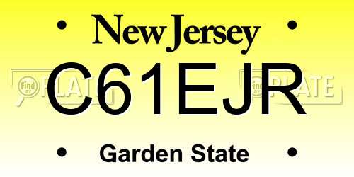 C61EJR New Jersey License Plate