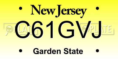C61GVJ New Jersey License Plate