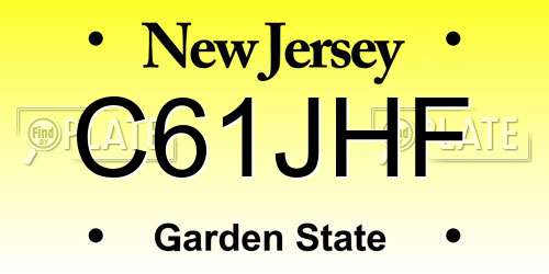 C61JHF New Jersey License Plate
