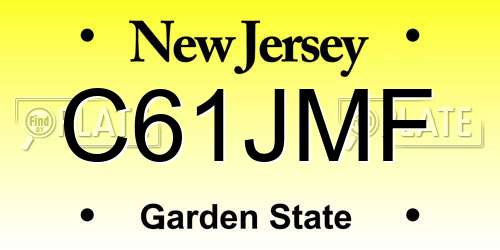 C61JMF New Jersey License Plate